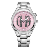 Round Silver Pink