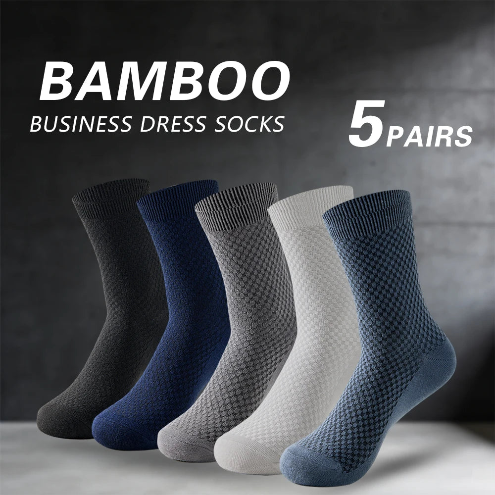 Frontal Wear Bamboo Business Dress Socks 5 pairs