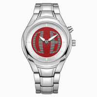 Round Silver Red